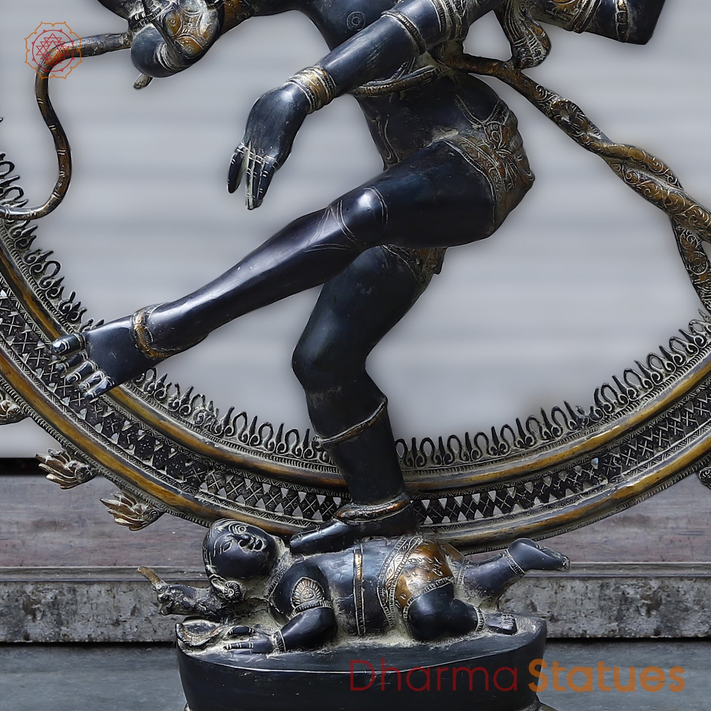Brass Nataraja, Dancing Shiva, Black Patina & Golden Finish, 54"