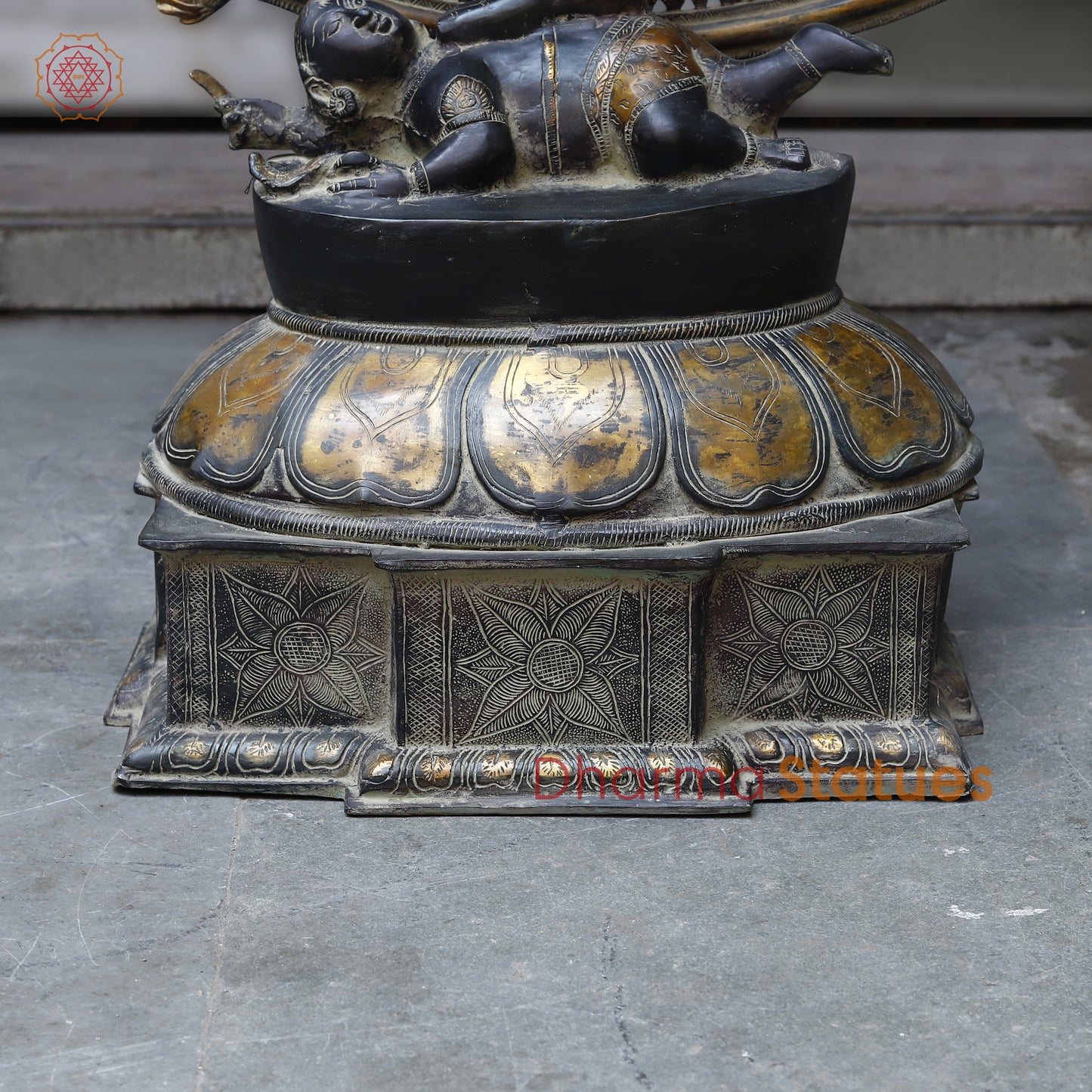 Brass Nataraja, Dancing Shiva, Black Patina & Golden Finish, 54"