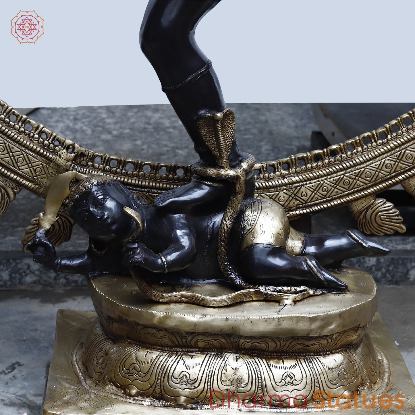 Brass Nataraja, Dancing Shiva, Black Patina & Golden Finish, 71"