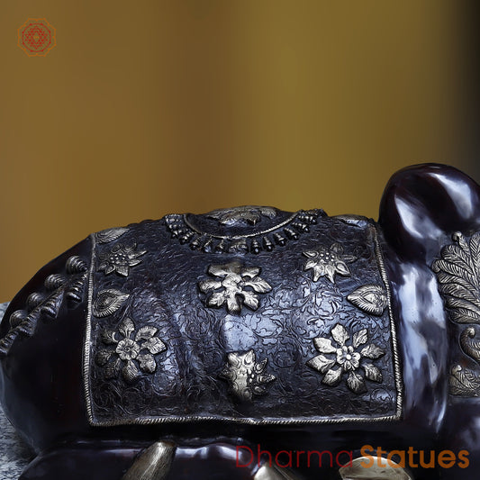 Brass Nandi seated, Black Patina& Golden Finish, 22"