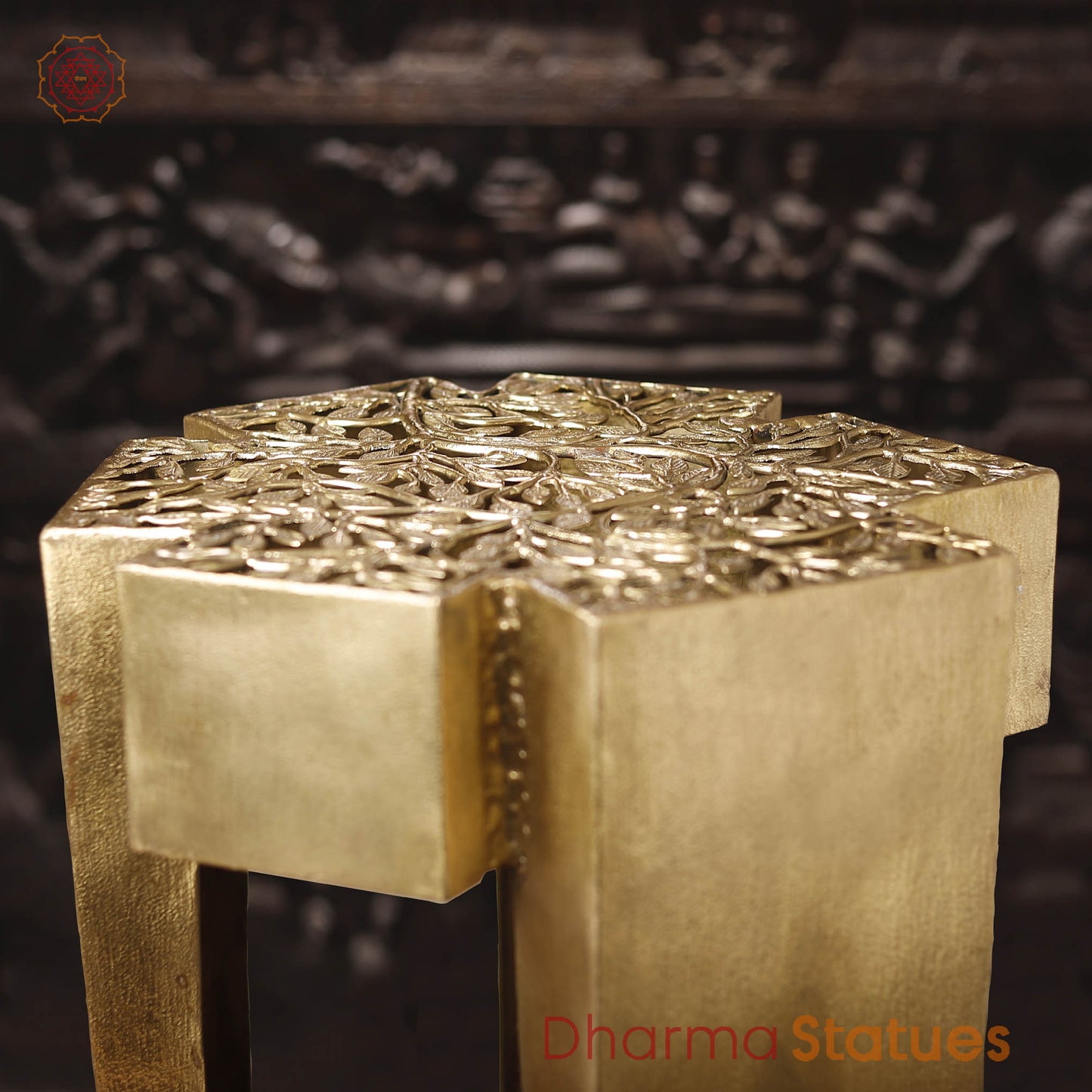 Brass Designer Table, Round Shaped Table with Hinges on 3 Legs, 20.5"