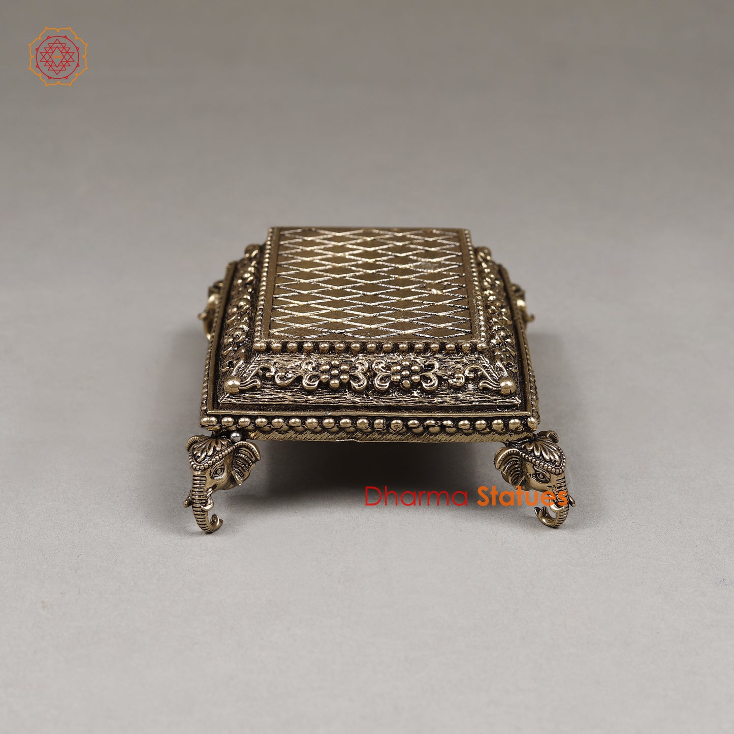Brass Elephant Design Chowki (Pedestal), 2"
