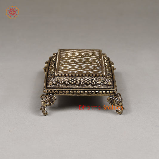 Brass Elephant Design Chowki (Pedestal), 2"