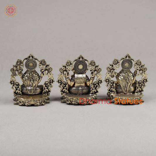Brass Lakshmi, Ganesh & Saraswati, 4"