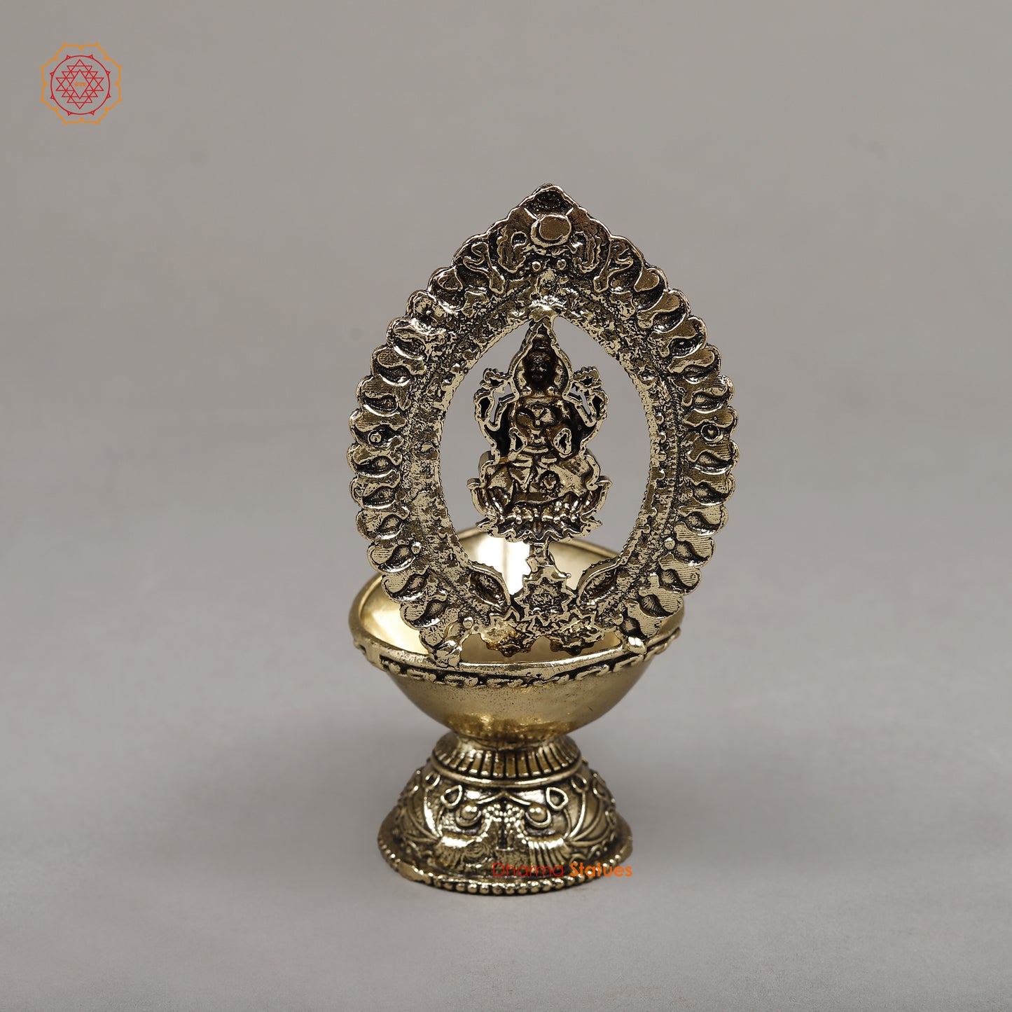 Brass Lakshmi Diya, 4.5"