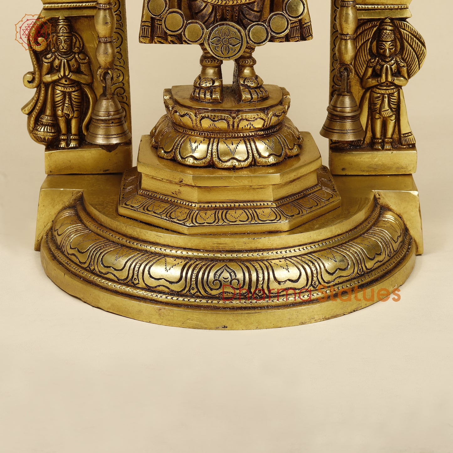 Brass Tirupati Balaji with Frame, Fine Golden Finish, 22"