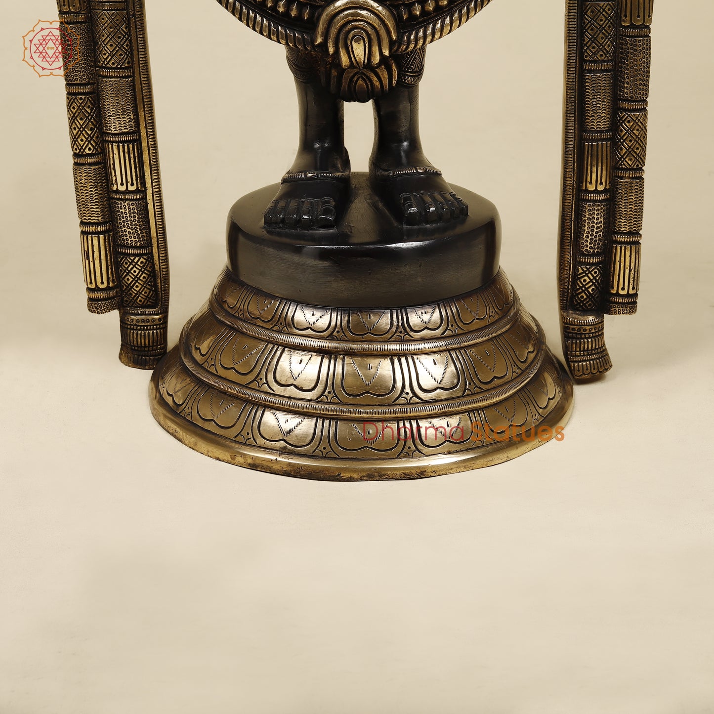 Brass Tirupati Balaji with Frame, Fine Golden Finish, 30"