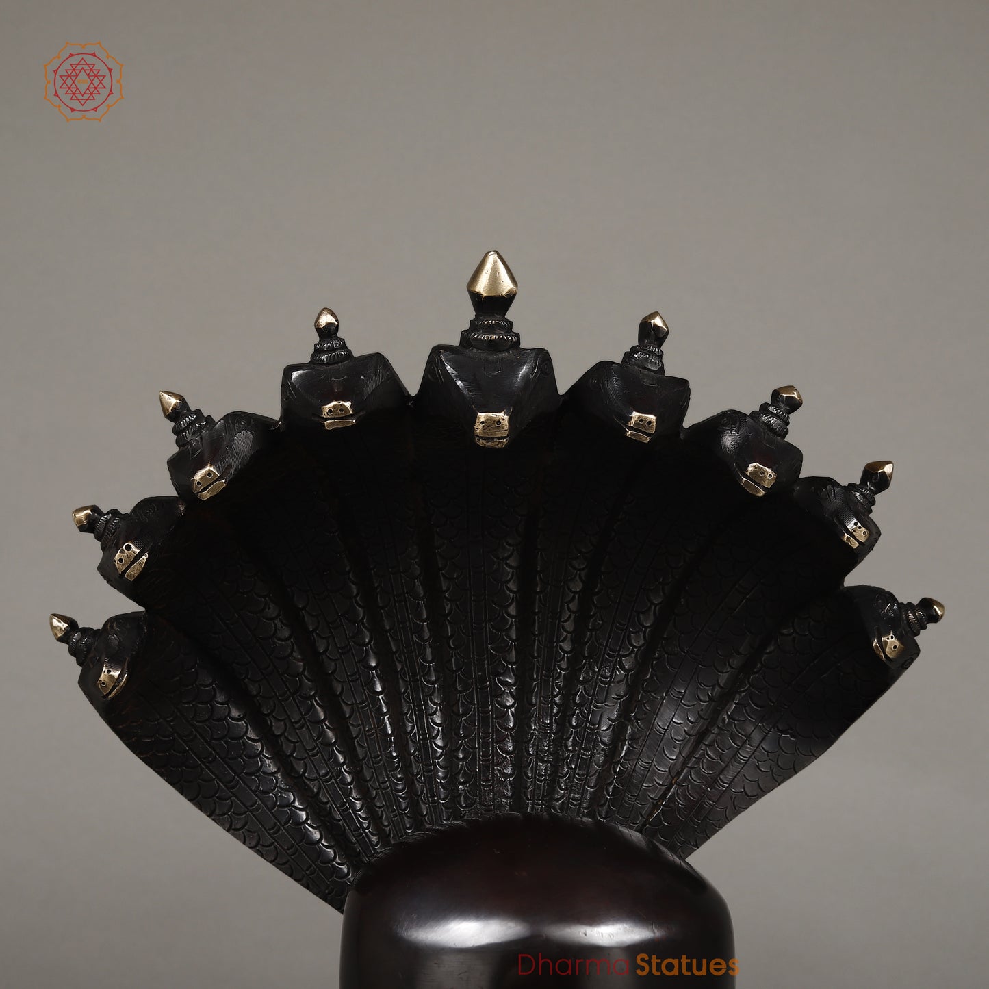 Brass Pashupatinath Lingam, Black Patina & Smooth Finish, 26"