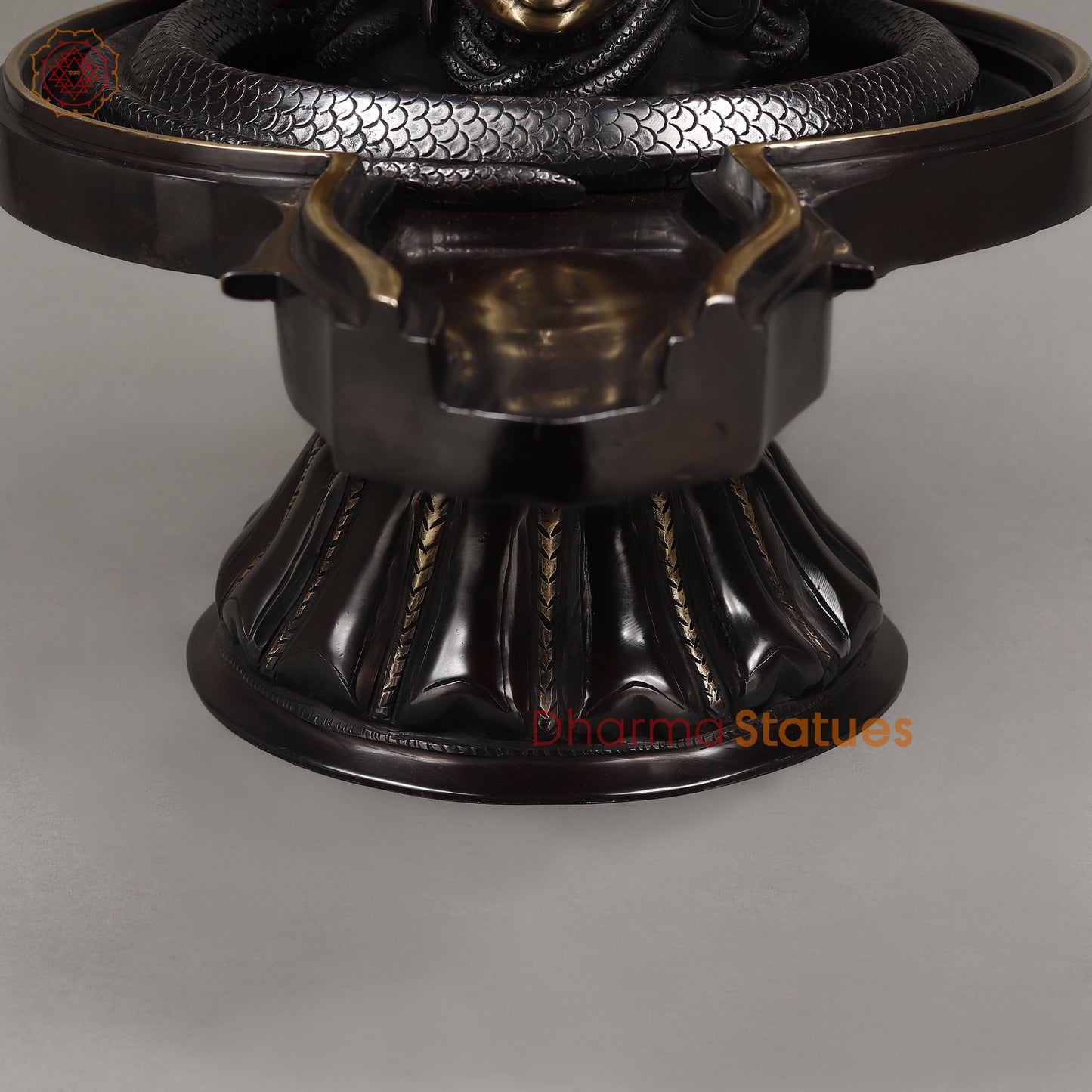Brass Pashupatinath Lingam, Black Patina & Smooth Finish, 26"