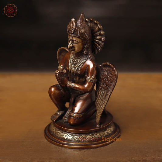 Brass Garuda Seated, Copper Finish 9"