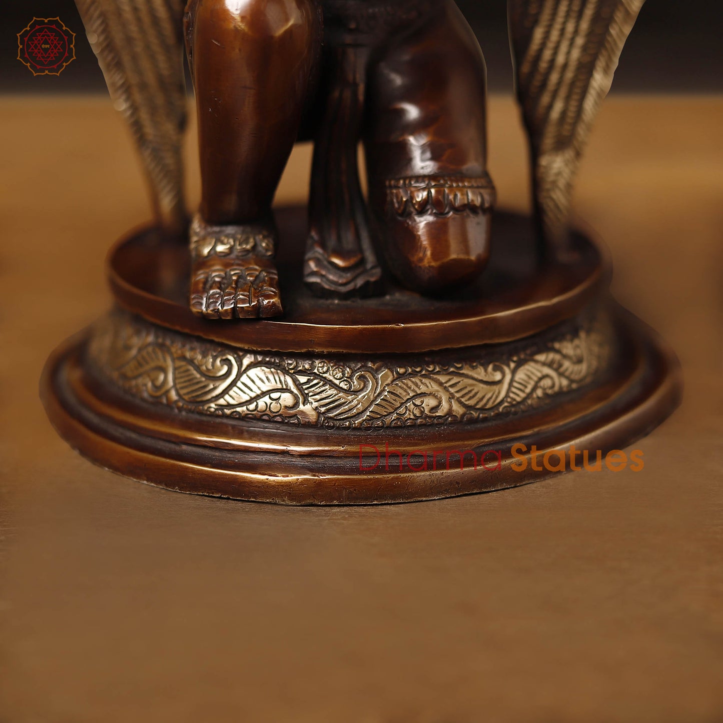 Brass Garuda Seated, Copper Finish 9"