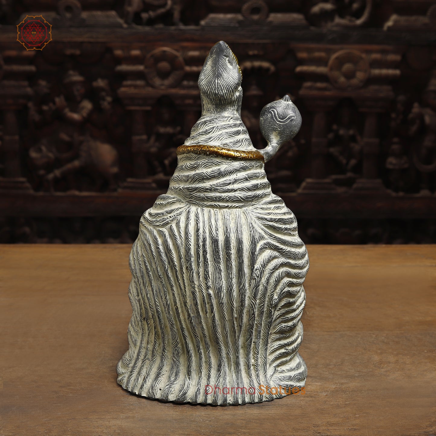Brass Shiva Head, Grey Color with Golden Finish, 13"