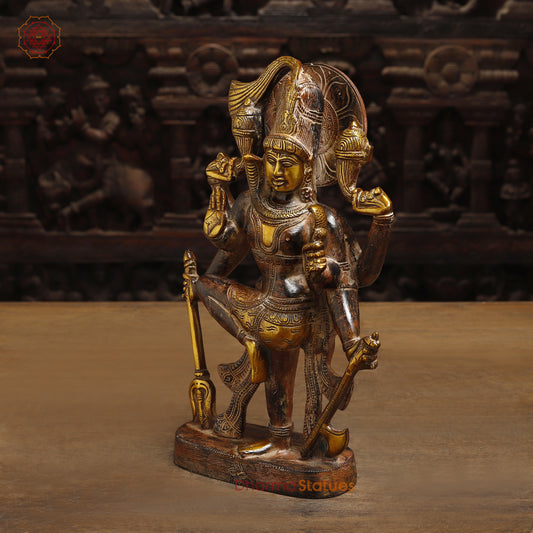 Brass Dancing Shiva, Golden Finish, 12"