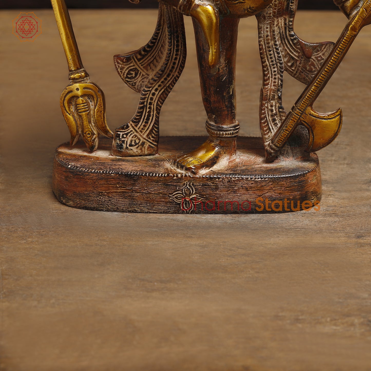 Brass Dancing Shiva, Golden Finish, 12"