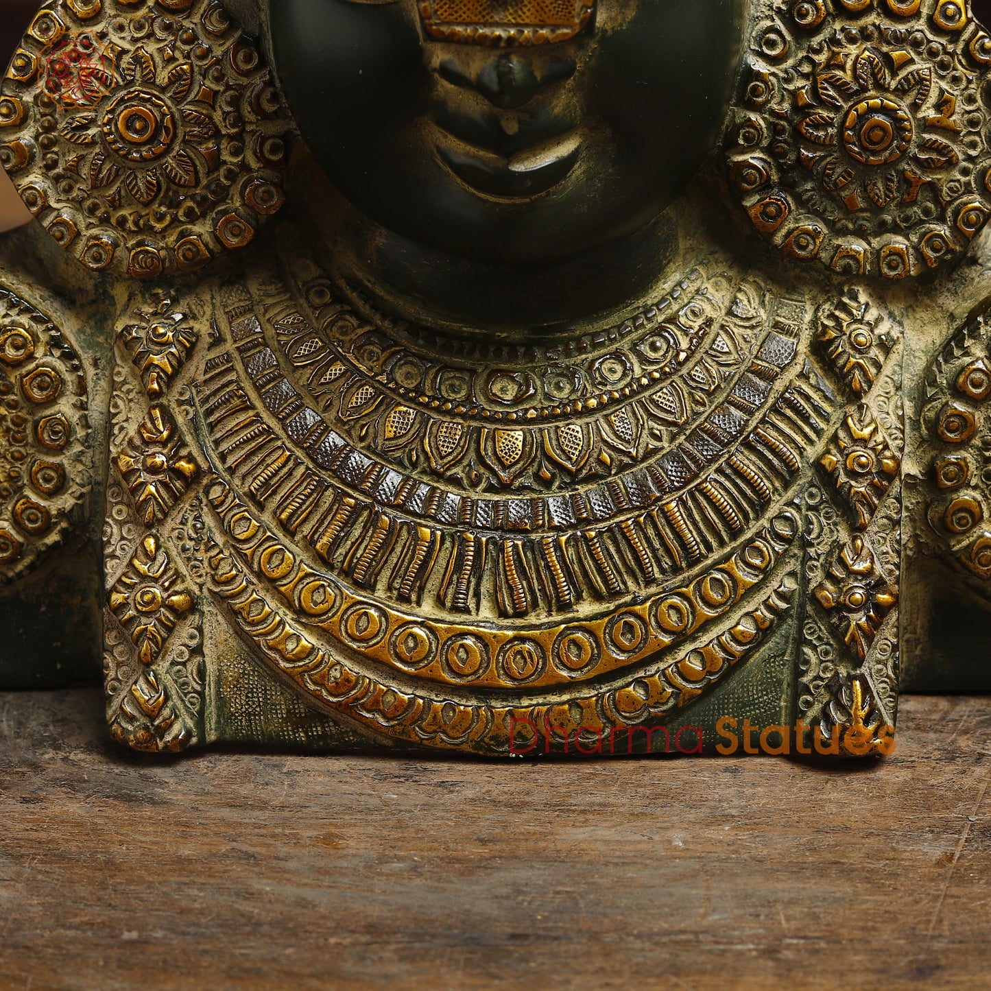 Brass Tirupati Balaji, Natural Patina & Golden Finish, 12"