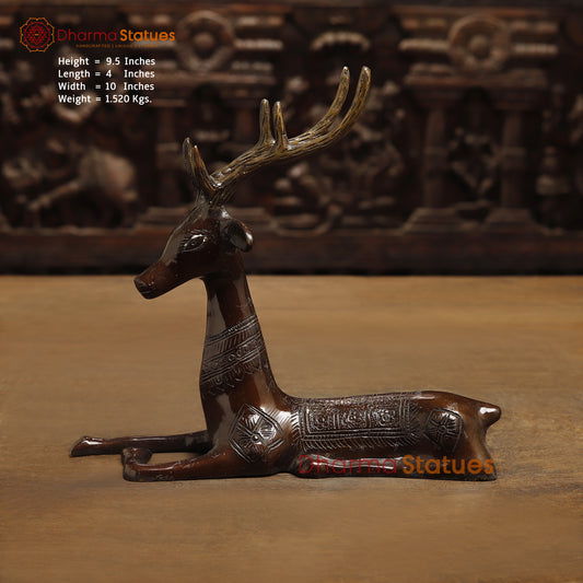 Brass Deer, Copper Finish, 9.5