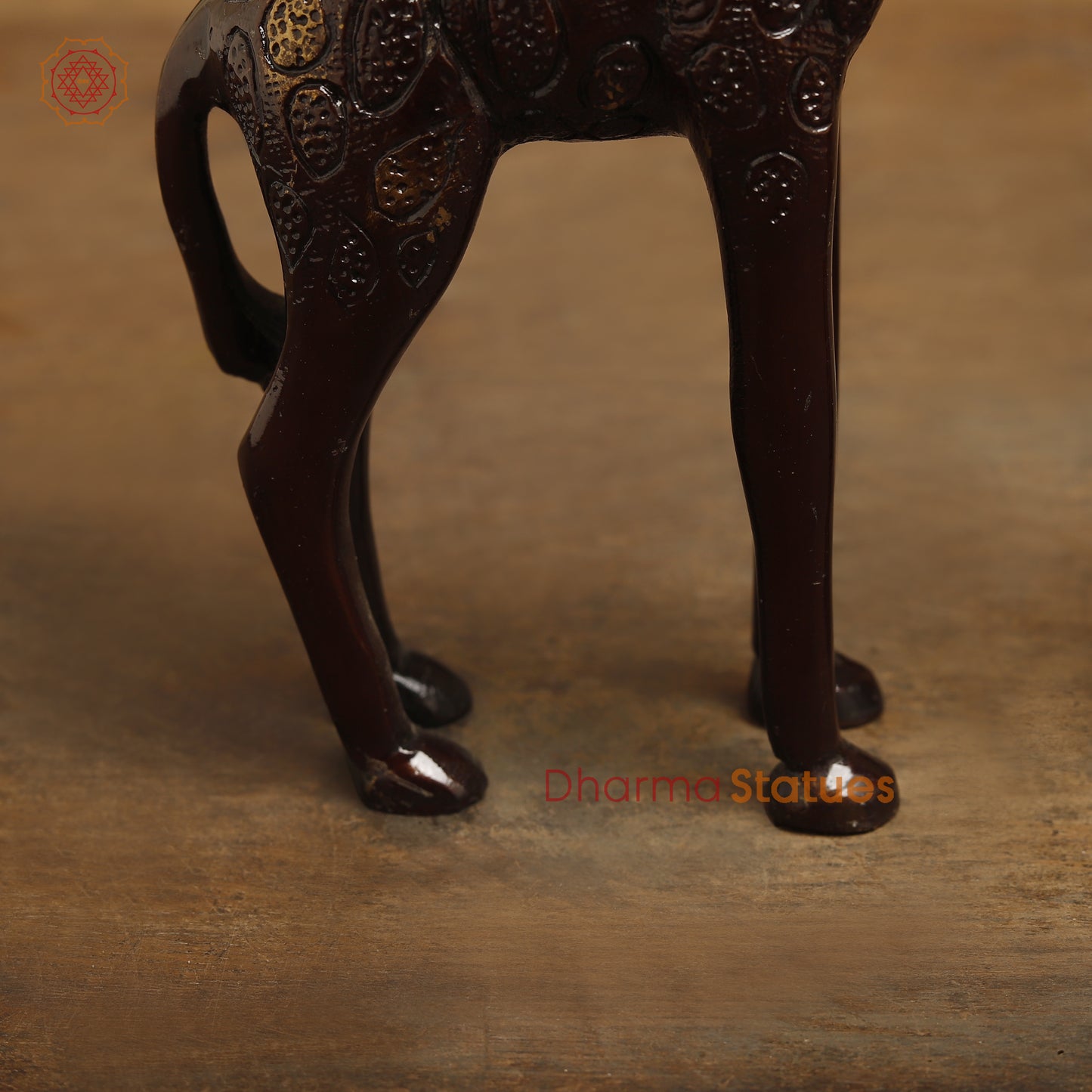 Brass Giraffe, Copper Color with Golden Finish, 9"
