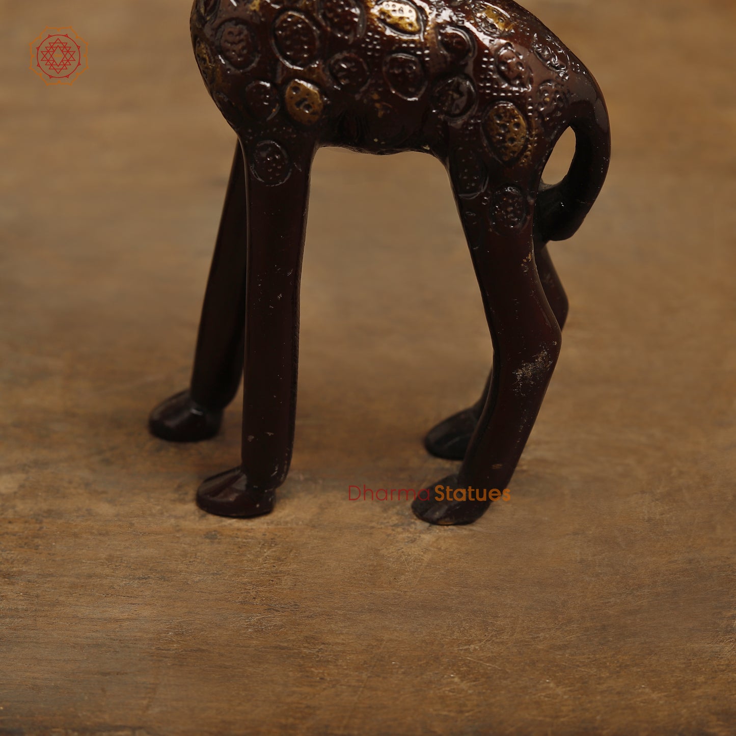 Brass Giraffe, Copper Color with Golden Finish, 9"