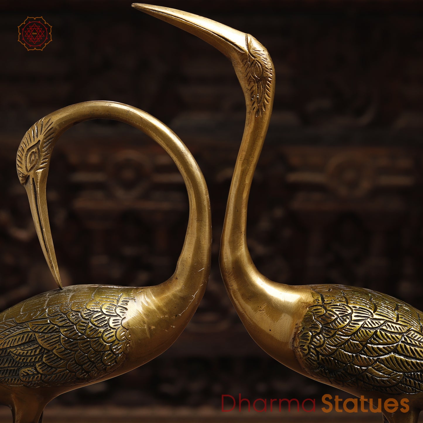Brass Swan Pair, Golden & Copper Finish, 19"