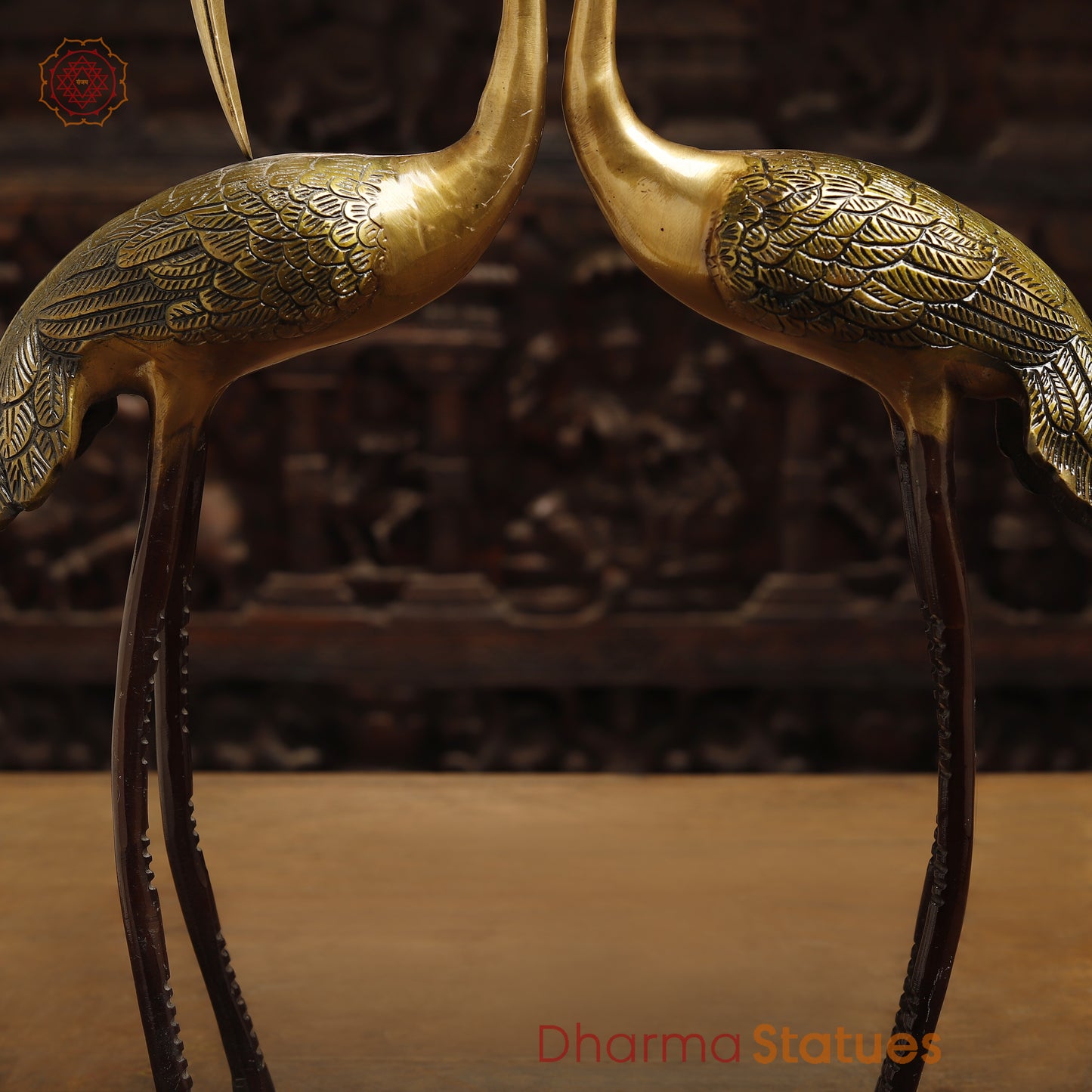 Brass Swan Pair, Golden & Copper Finish, 19"