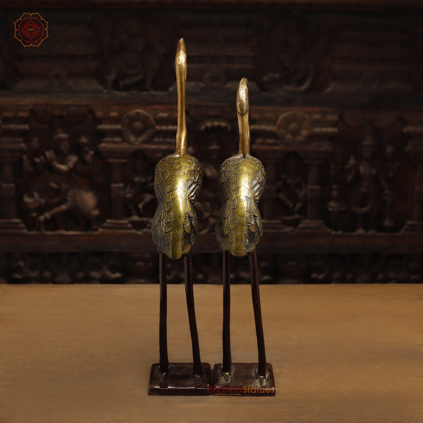 Brass Swan Pair, Golden & Copper Finish, 19"