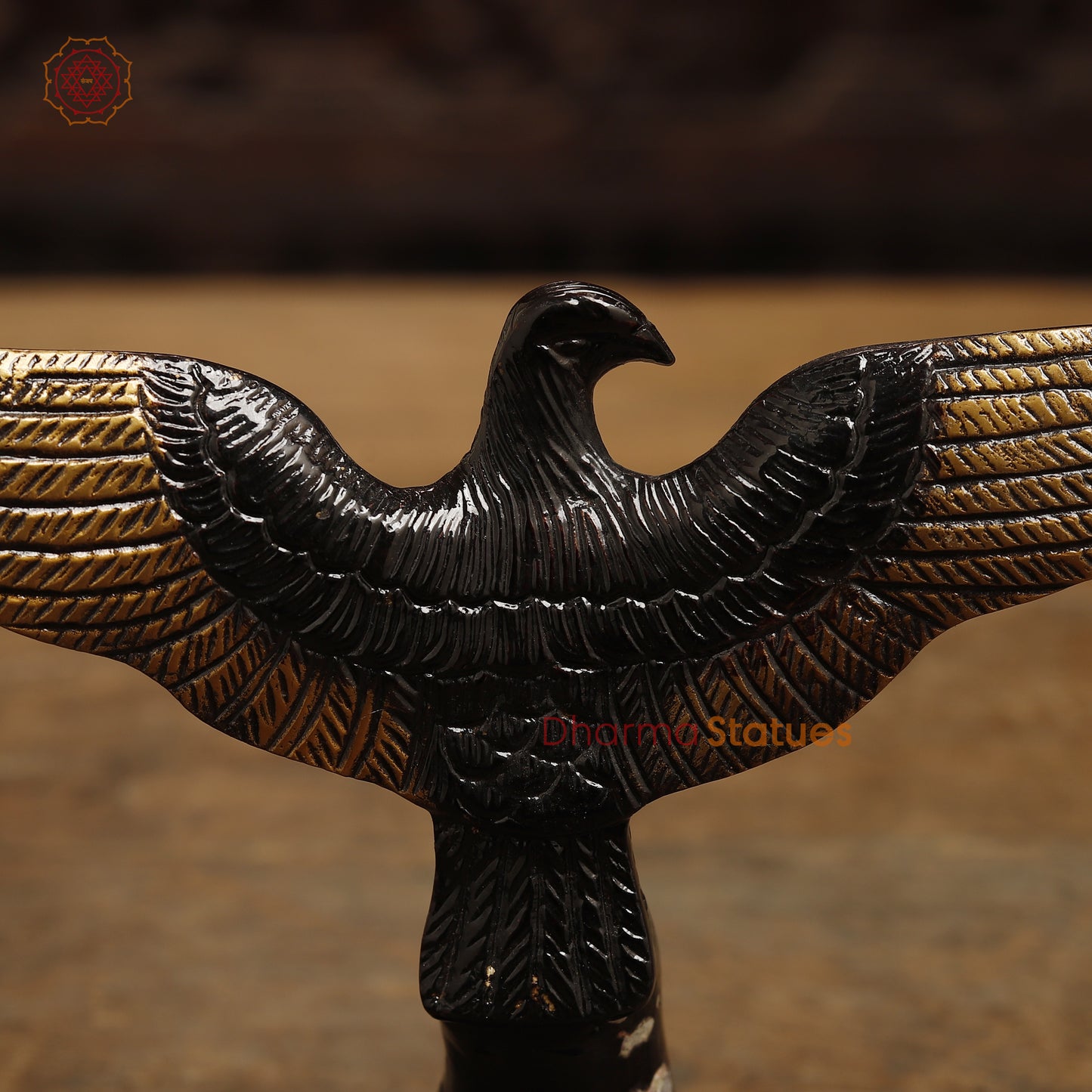 Brass Open Winged Eagle Showpiece, Copper & Golden Finish, 5"
