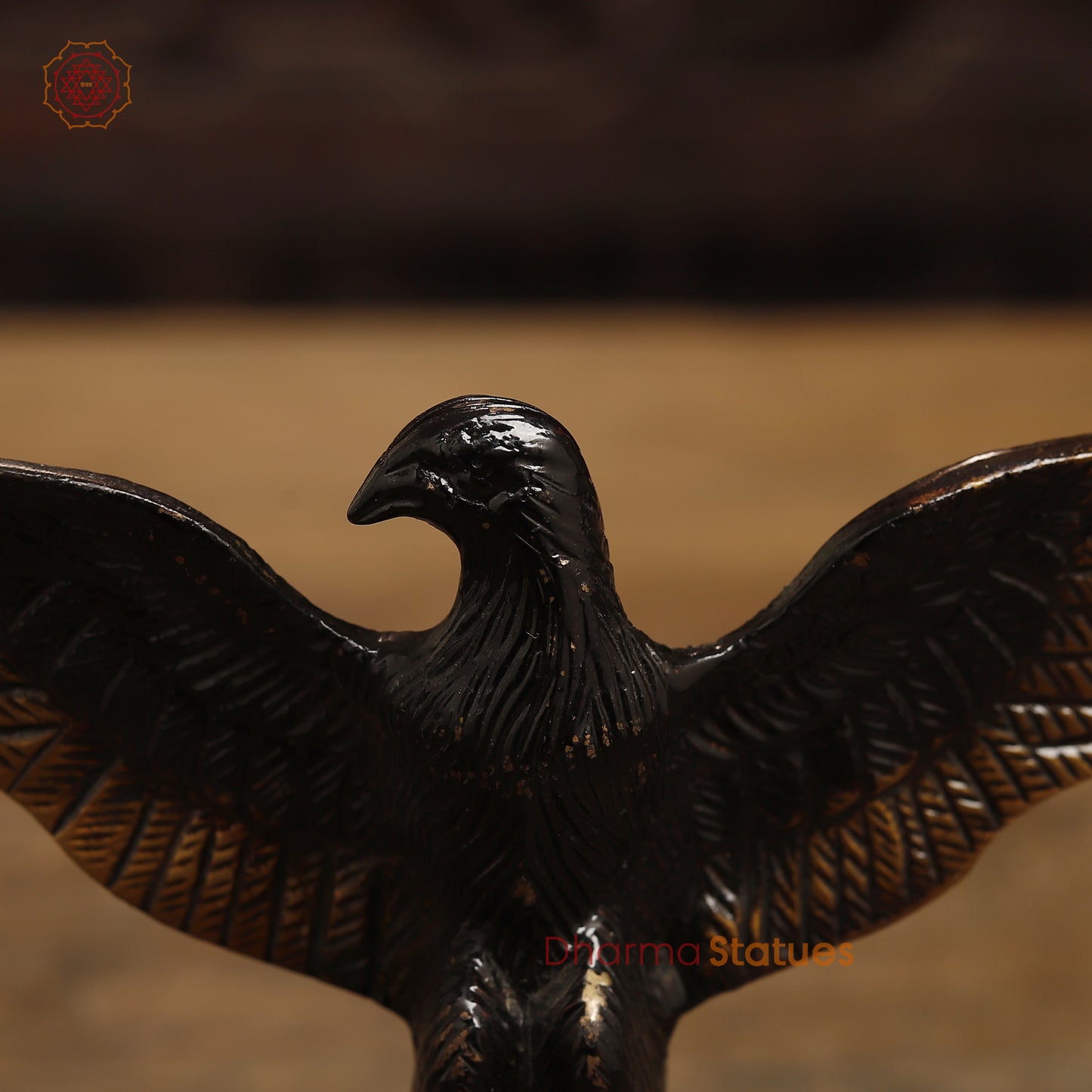 Brass Open Winged Eagle Showpiece, Copper & Golden Finish, 5"