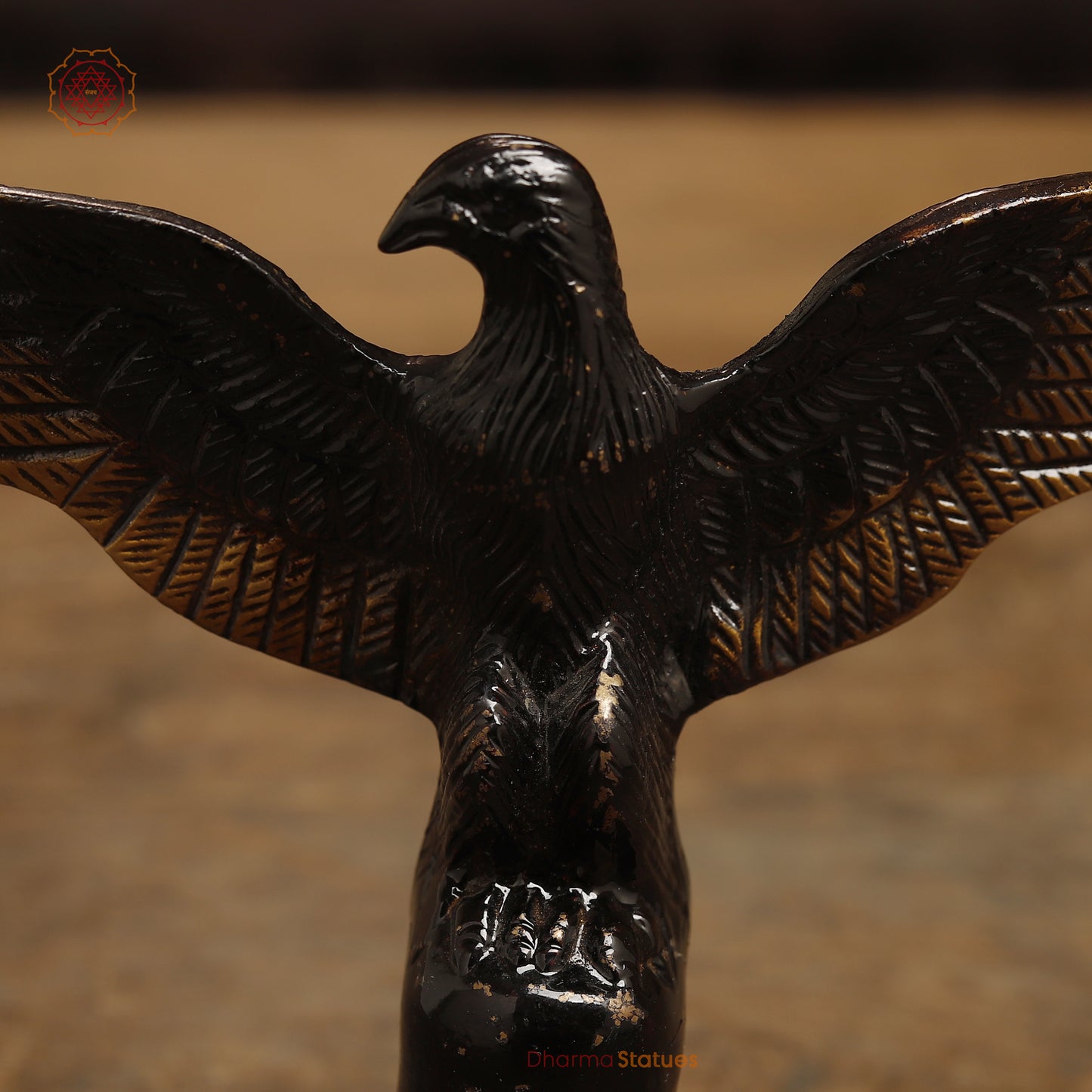Brass Open Winged Eagle Showpiece, Copper & Golden Finish, 5"