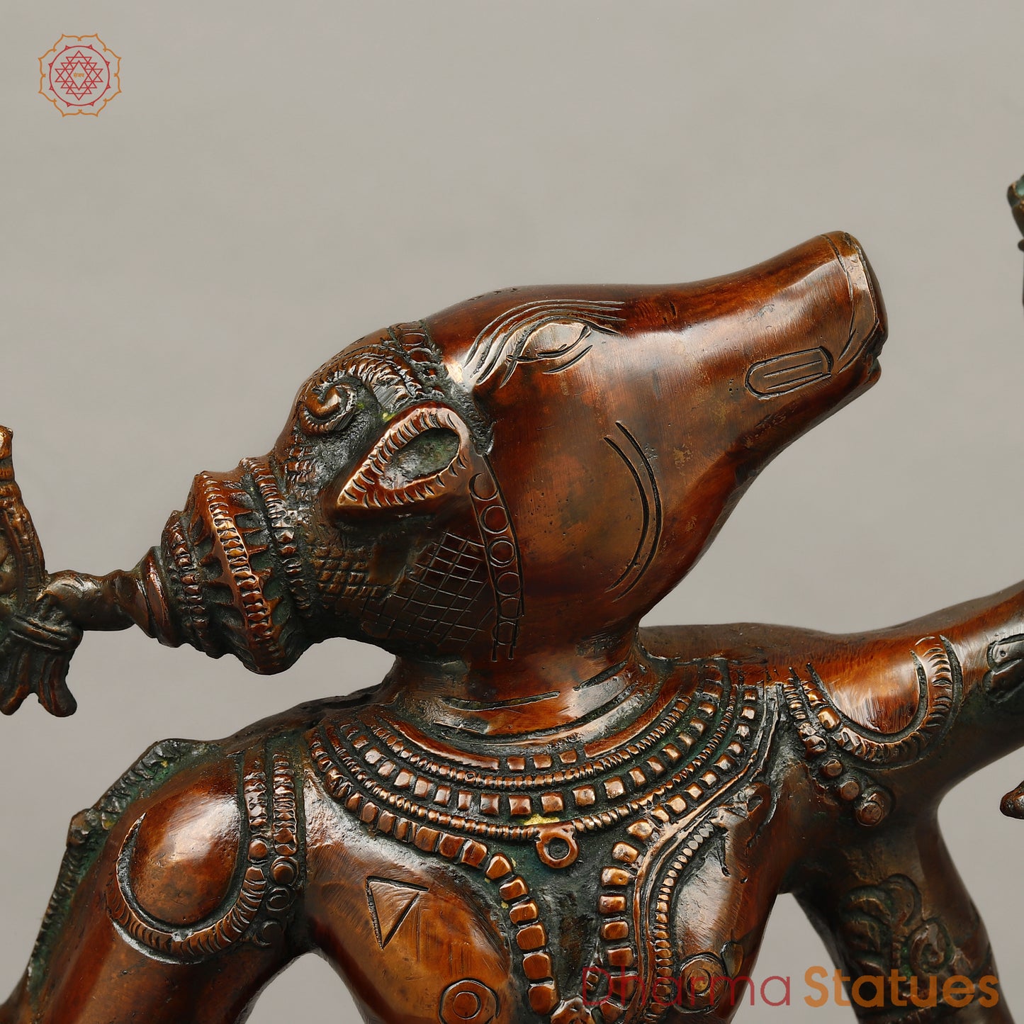 Brass Varahi Devi Idol, Copper Finish, 18"