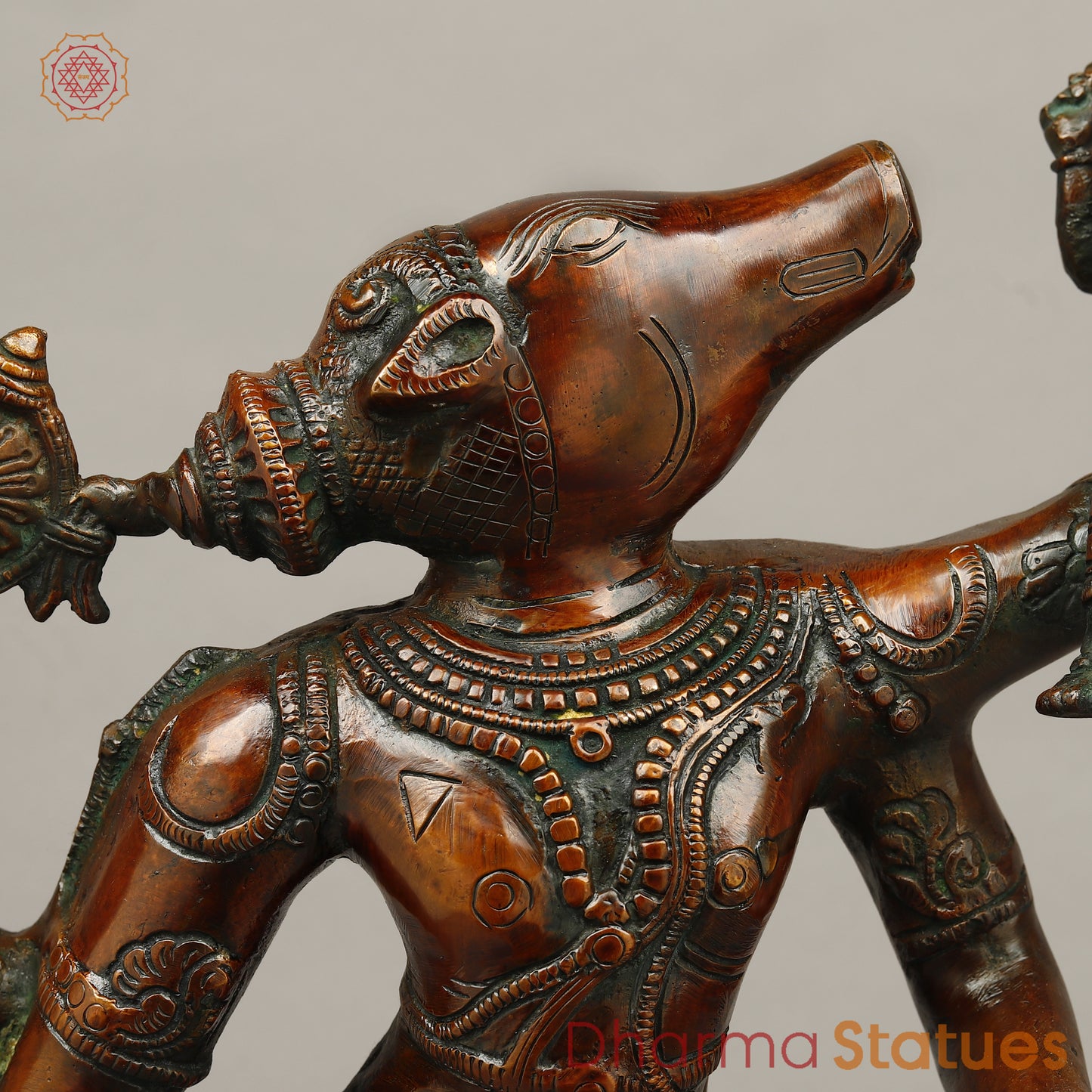 Brass Varahi Devi Idol, Copper Finish, 18"
