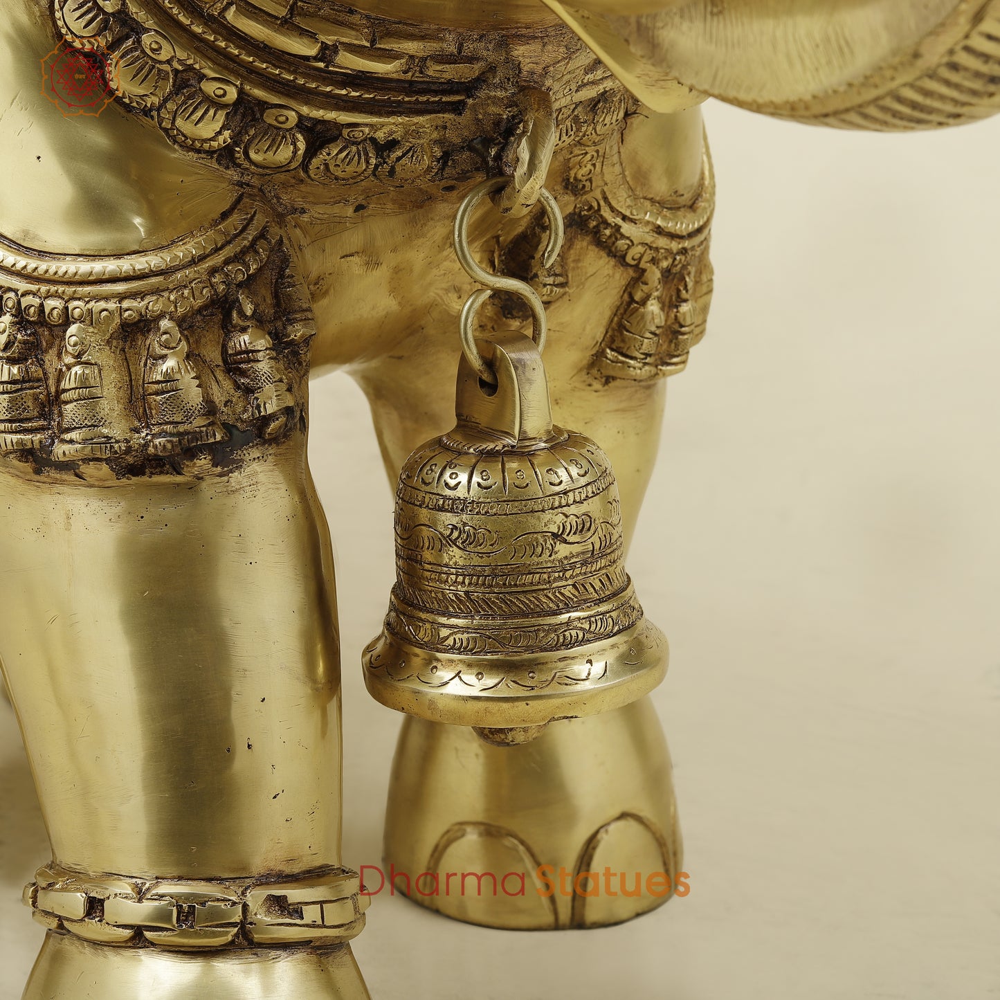 Brass Elephant, Fine Golden Finish, 19" (PAIR)