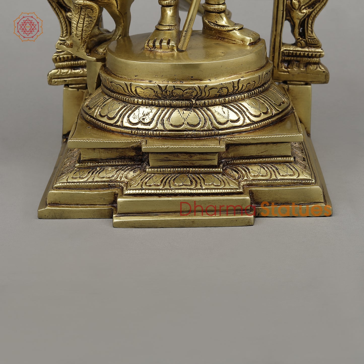 Brass Kartik with Peacock & Frame, Golden Finish, 16.5"