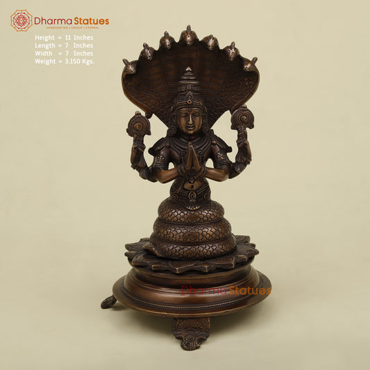 Brass Patanjali with Copper Finish, A Symbol of Yoga and Enlightenment 11"