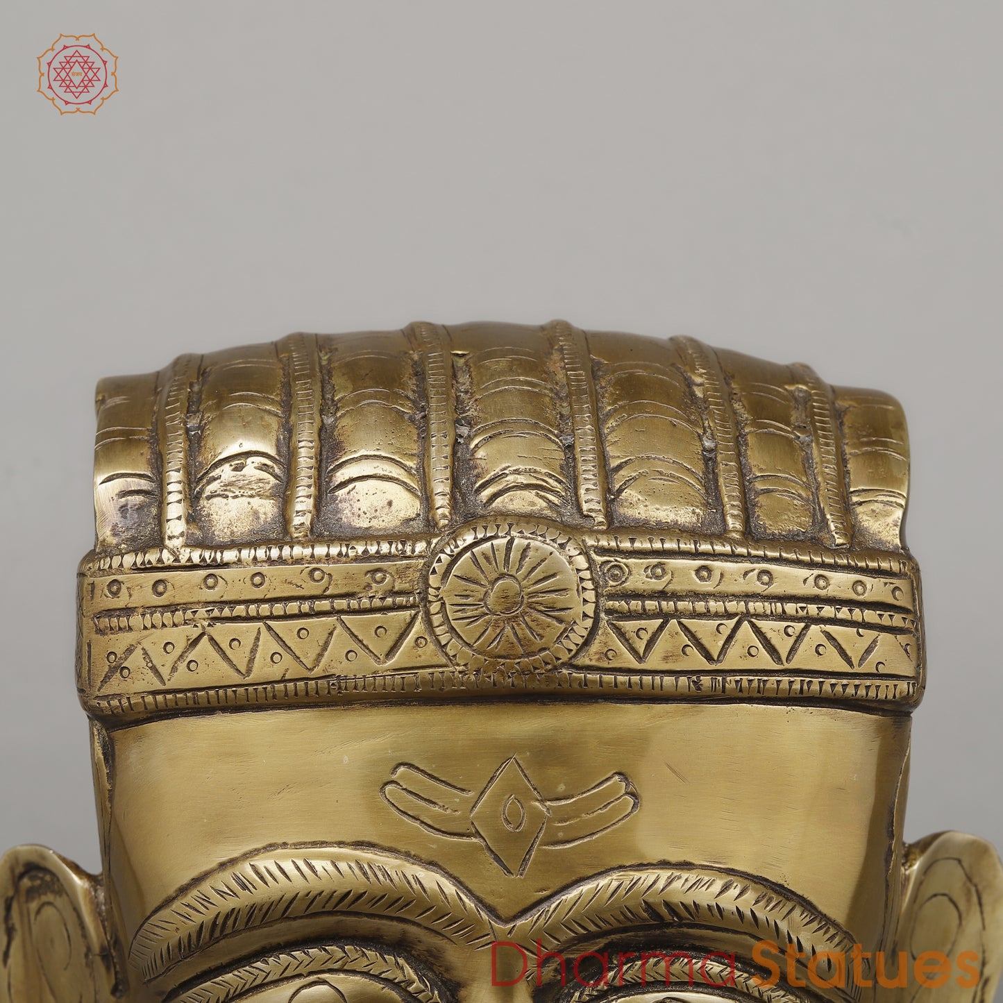 Brass Shiva Face, Golden Finish, 8.5"