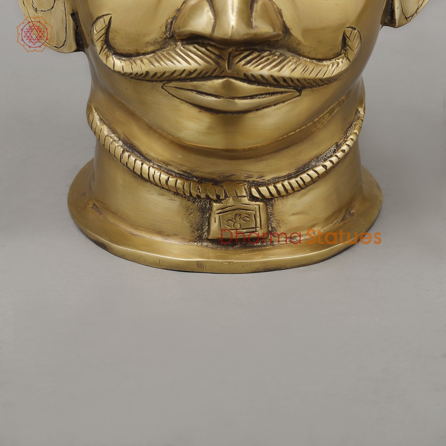 Brass Shiva Face, Golden Finish, 8.5"