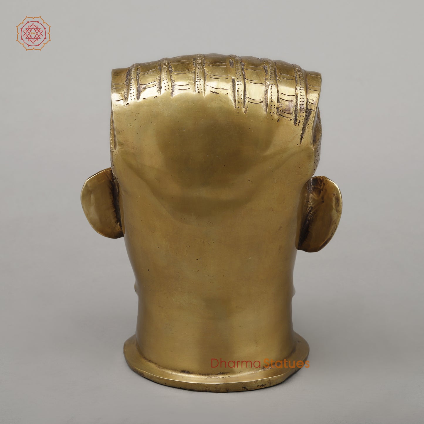 Brass Shiva Face, Golden Finish, 8.5"