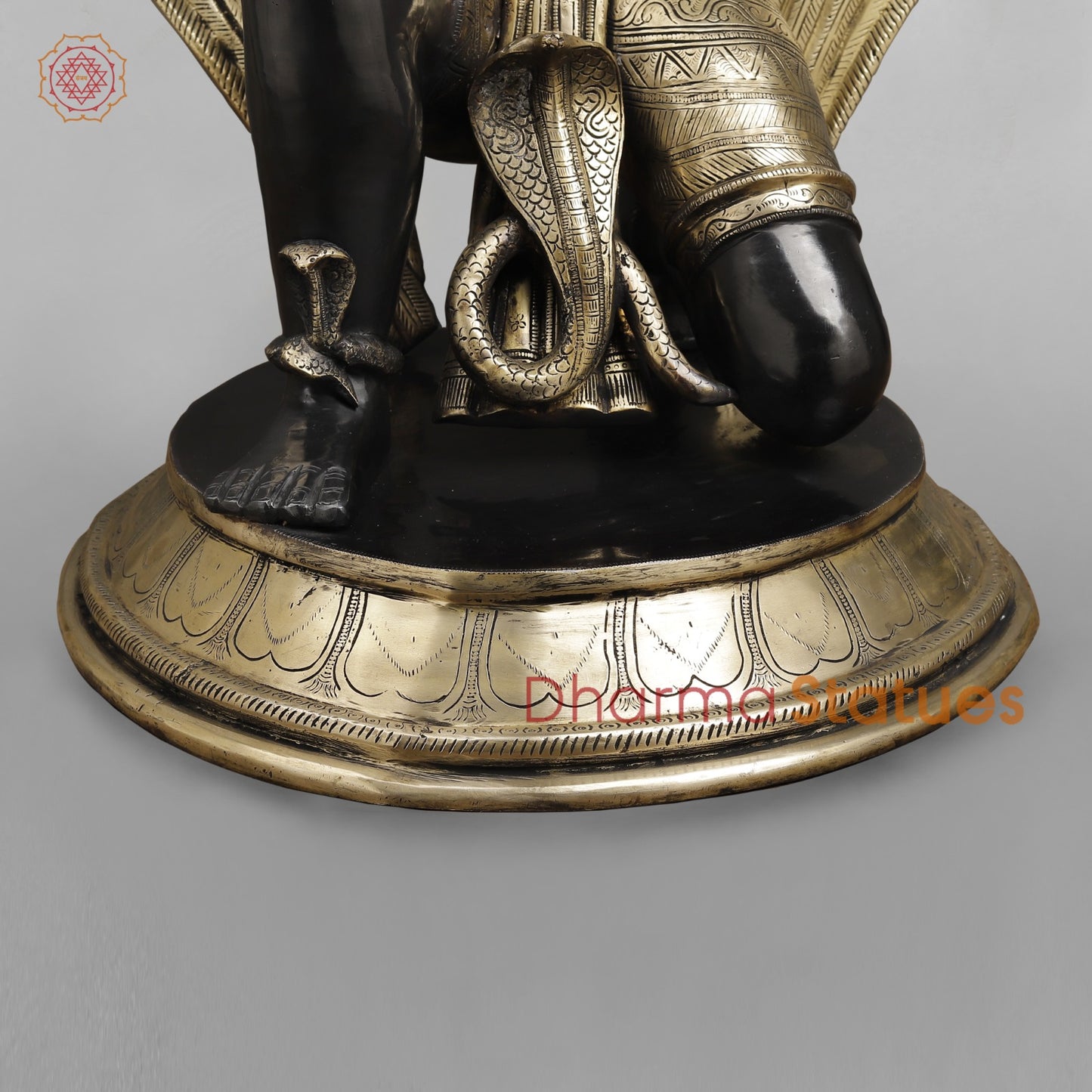 Brass Garuda seated ( Vaahan of Lord Vishnu ) , Royal Black finish 31”