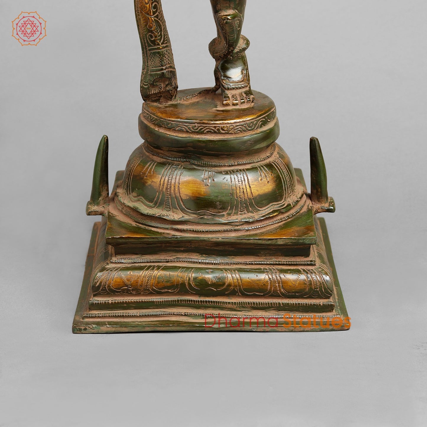 Brass Dancing shiva, Green Antique Patina 20”