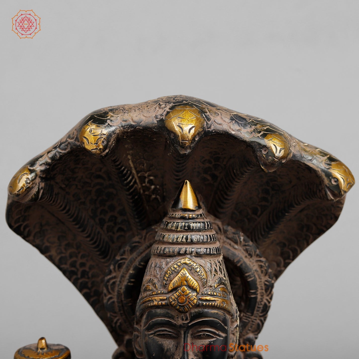 Brass Vishnu Seated , Black Antique Finish 12.5”