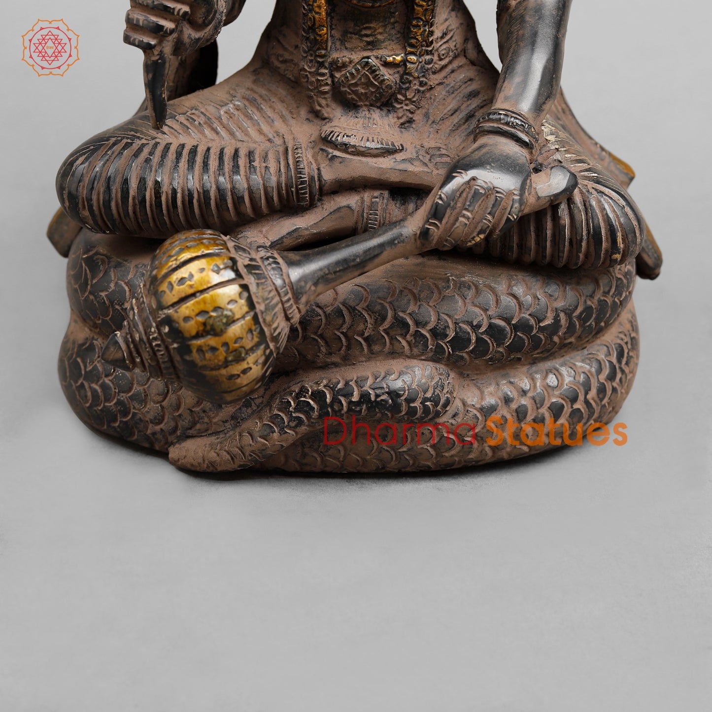 Brass Vishnu Seated , Black Antique Finish 12.5”