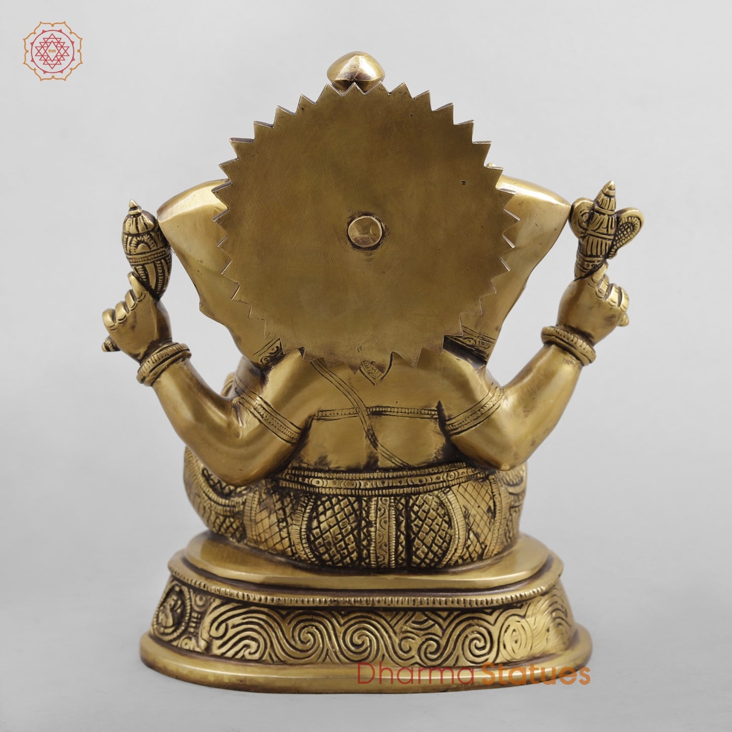 Brass Ashtvinayak Ganesh, Antique Brass finish 10.5”