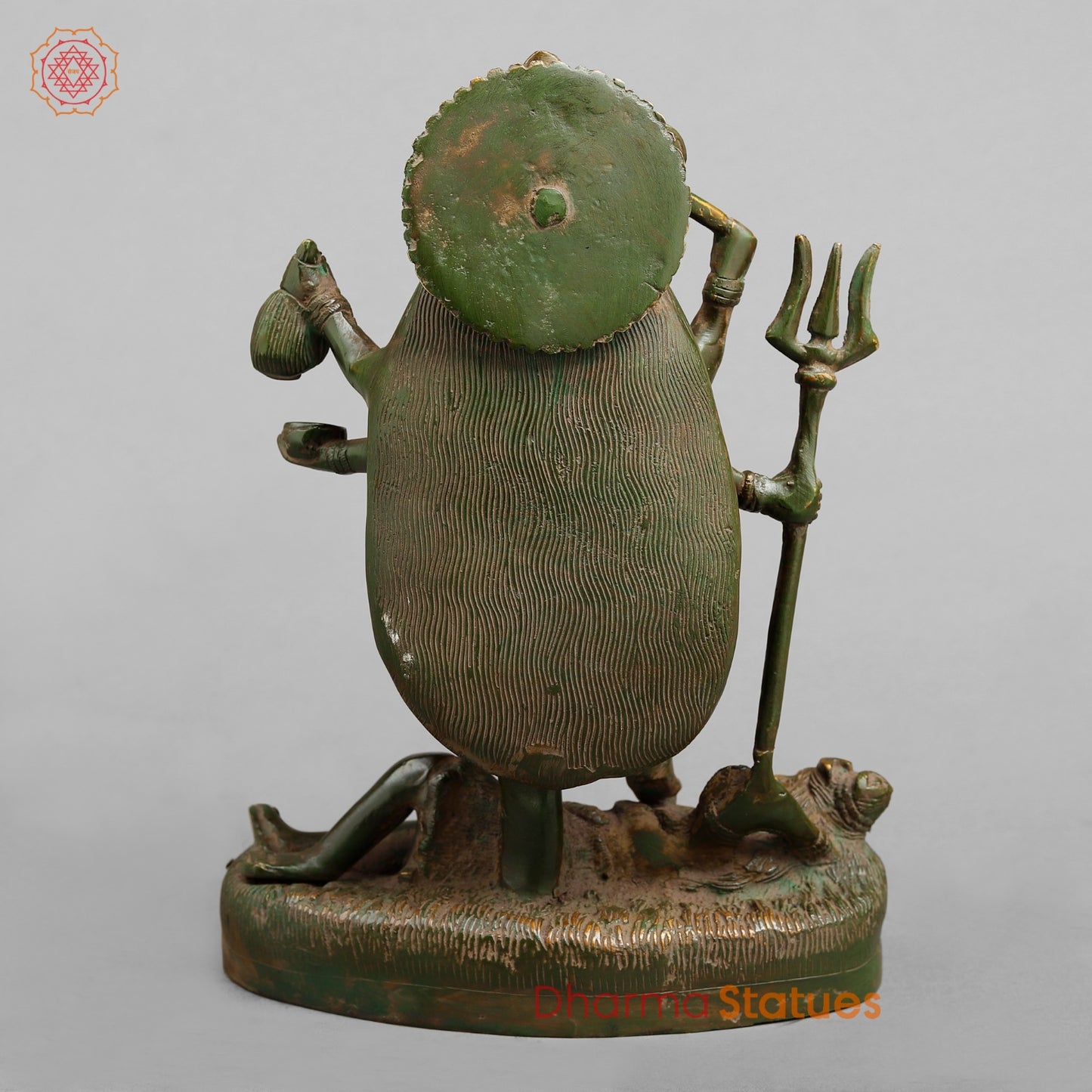 Brass Kaali Standing, Antique Green Patina 10”
