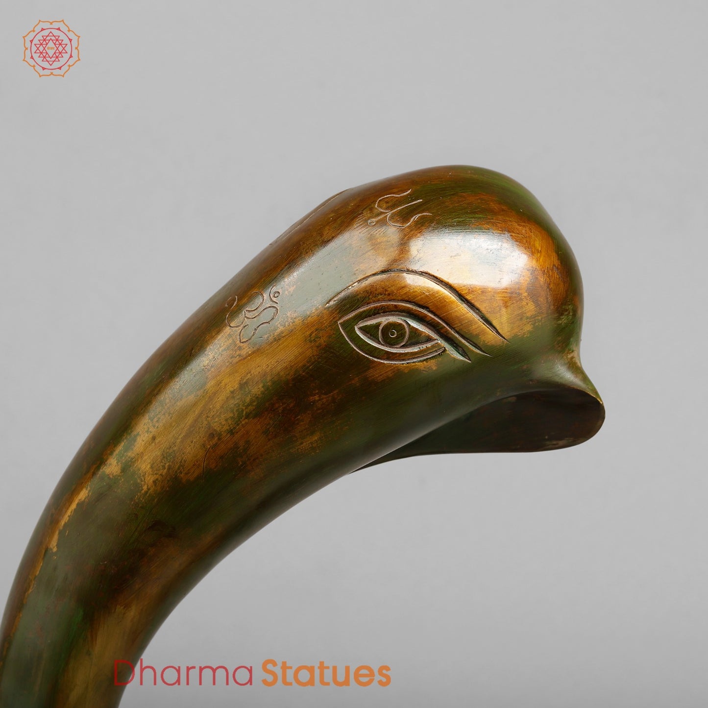 Brass Modern Ganesh, Green antique Patina 17”