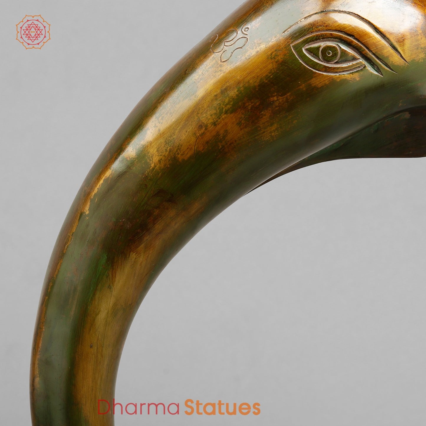 Brass Modern Ganesh, Green antique Patina 17”