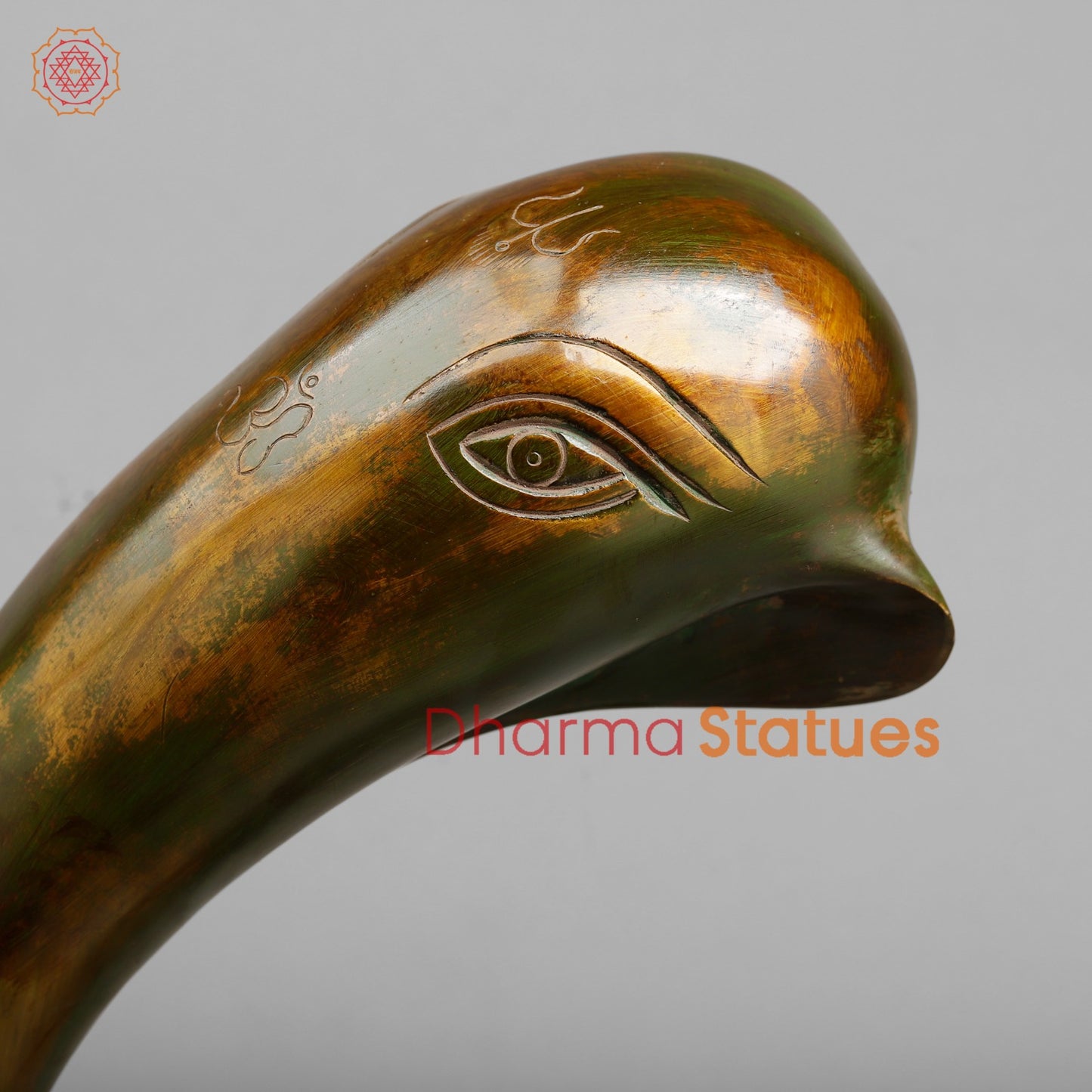 Brass Modern Ganesh, Green antique Patina 17”