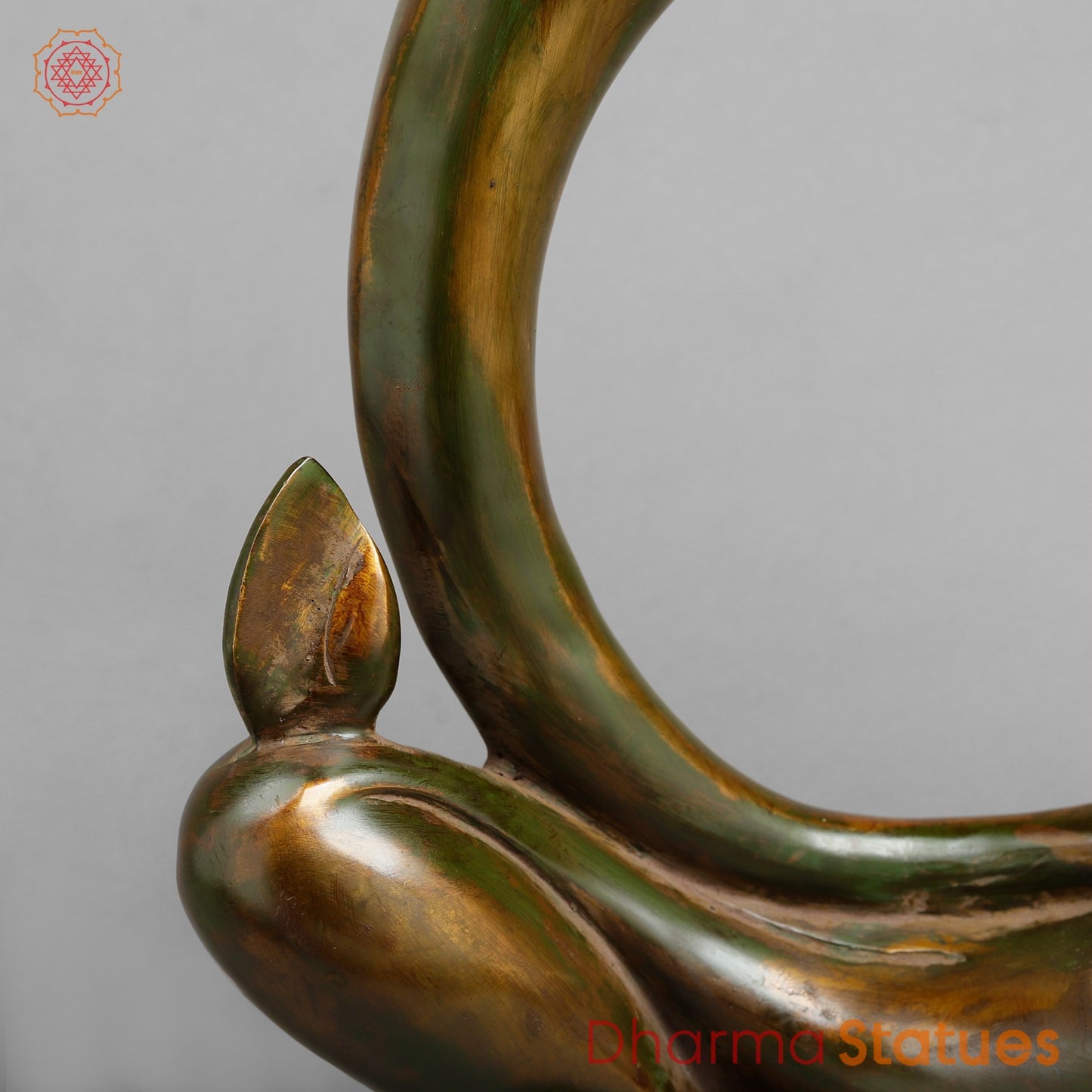 Brass Modern Ganesh, Green antique Patina 17”