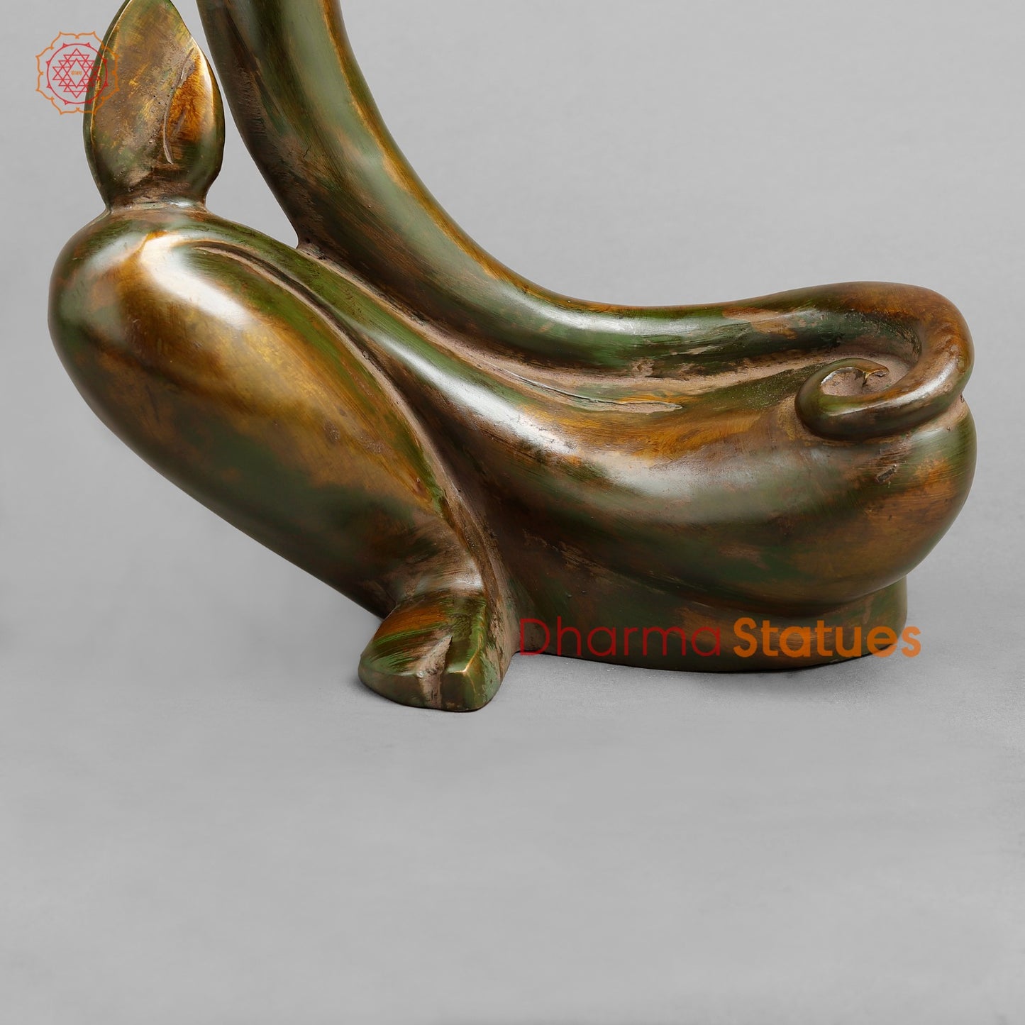 Brass Modern Ganesh, Green antique Patina 17”