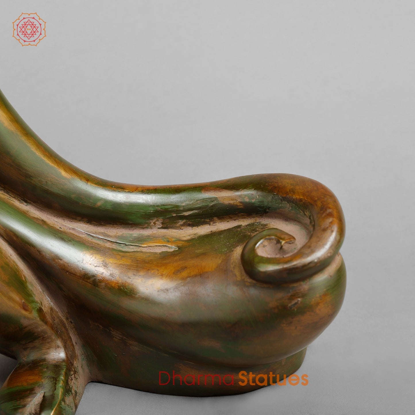 Brass Modern Ganesh, Green antique Patina 17”