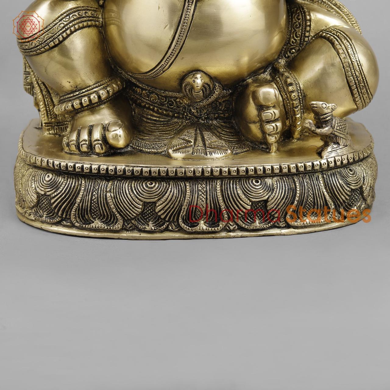 Brass Surya Ganesh, Super Fine Finish 19”