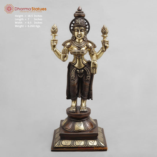 Brass lakshmi Standing, Dual tone finish 16.5”